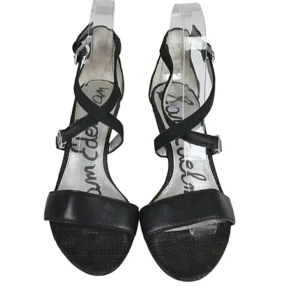 Sam Edelman Leather Wedge Sandal Heel  Black Size 6 - Picture 4 of 14